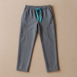 Figs Gray PO#1518 Straight Leg Scrub Pants with Elastic Waistband Size XS